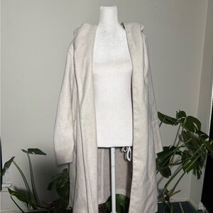 Zara Cream Hooded Overcoat